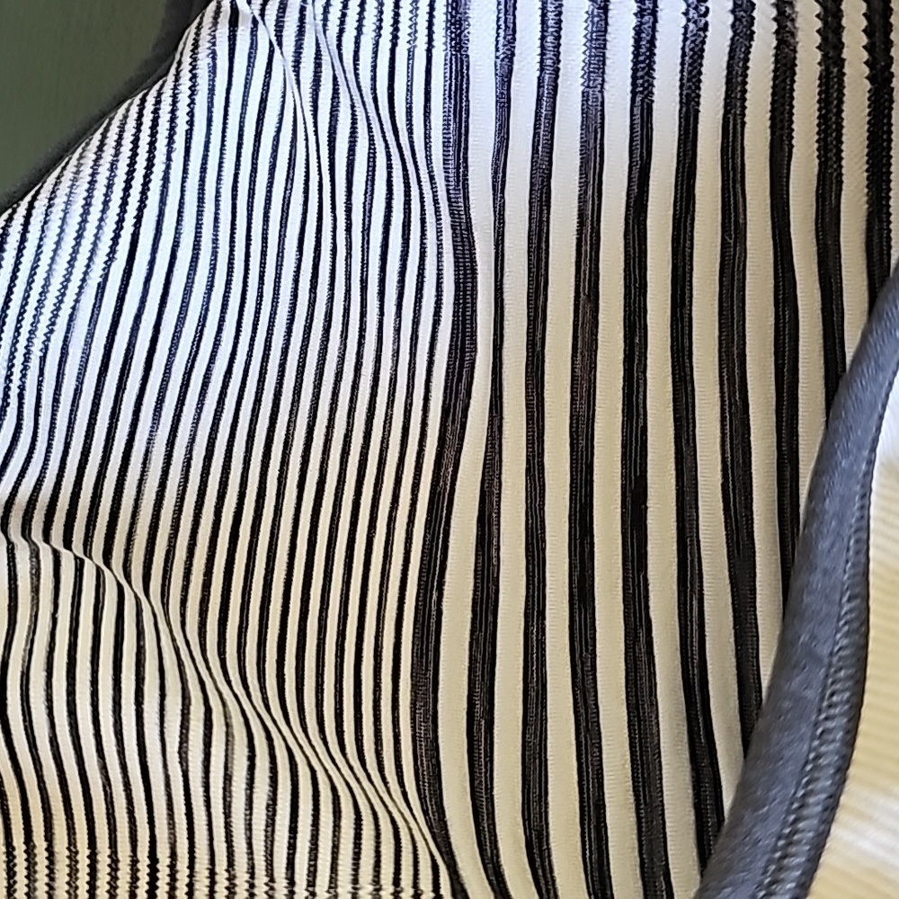 Danskin Now gray and‎ white striped sports bra. Razor back. - Picture 5 of 7